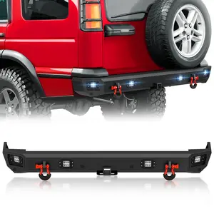 Aftermarket Replacement Rear Bumpers for 1999-2004 Land Rover Discovery 2 Built-in 2" Standard Hitch Receiver | Yzona