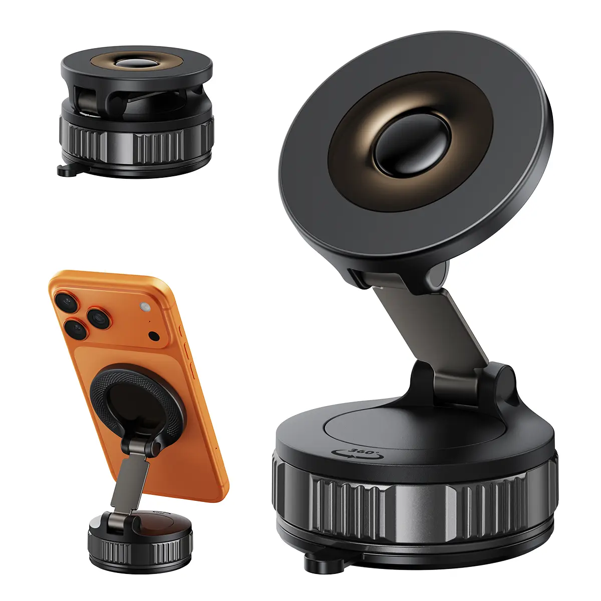 360° Adjustable  Adjustable Vacuum Magnetic Phone Mount with 120lbs Vacuum Suction & 2800gf Magnet, ,Suction Cup Phone Mount for MagSafe Phone Holder for Dashboard, Compatible with iPhone 17/16/15/14/13/12 Pro Max & Plus summerwins