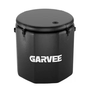 XXL Ice Bath Tub for Athletes, Compatible with Water Chillers, 186-Gallon Inflatable Cold Plunge Tub with Insulated Lid, Portable for Outdoor & Indoor Recovery (Black, 186Gallon)