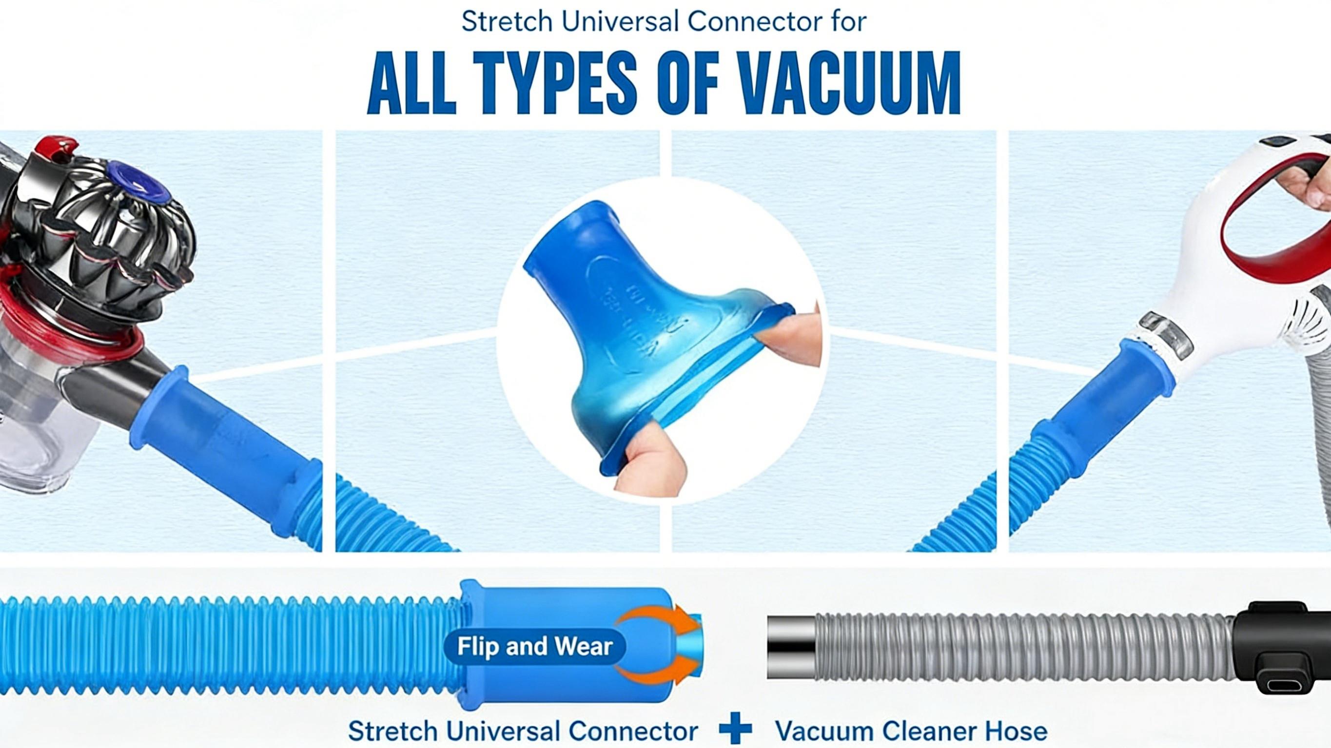 1 Piece Dryer Vent Cleaner Kit Compatible with All Vacuum Cleaners,Dryer Lint Brush & Vacuum Hose Attachment with Stretch Universal Connector,Flexible Vacuum Hose & Lint Remover for Deep Lint Removal,Perfect for Daily Deep Cleaning&Mother's Day Gift Idea