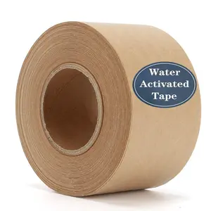Water Activated Gummed Reinforced 2" x 150   Paper Packaging Brown Packing Box Moving Tape,Sealing Fiberglass  and Recyclable Package Tape