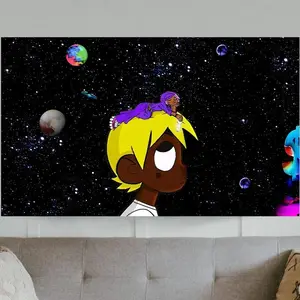 Lil Uzi Tapestry 40in*60in Hip Hop Rapper  Tapestry,WallHanging Room Decor for Bedroom Dorm Banner Backdrop Personality Decorative Starry Sky Pattern
