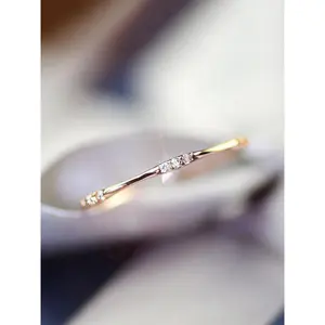 Women's Elegant Rhinestone Decor Engagement Ring, Trendy Minimalist Promise Ring, Chic Classic Dainty Jewelry As Gift for Girlfriend