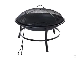 Mainstays 26" Round Iron Outdoor Wood Burning Fire Pit, Black