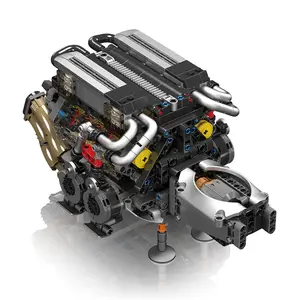 952 Pieces W16 Car Engine Building Blocks Set, Model Car Kit, Technological Electric Simulation Model Toy, Creative Desktop Decoration Gift for Kids