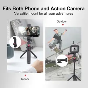Extendable Mini Tripod Selfie Stick Kits, Vlogging Tripod Camera Handheld with 360 °   Ball Head/Cold Shoe/3-Section Adjustment, Desktop Camera Stand for Phone/DSLR Action Cams (SY028)