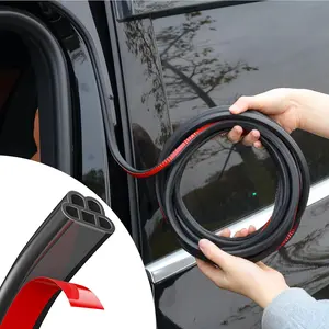 Thick Universal Car Door Weather Stripping Rubber | Self-Adhesive Automotive Soundproof Seal Strip, 32.8FT for Noise Reduction & Dust Protection, Suitable for Cars Trucks SUVs RVs Hood