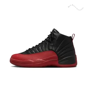 Black and Red High-Top Retro Basketball Shoes with Leather Upper, Mudguard, and Metallic Silver Accents
