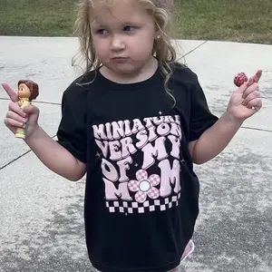 Toddler Girl's Graphic Round Neck Letter Print Tee, Casual Fashion Drop Shoulder Half Sleeve T-shirt for Daily Outdoor Wear, Kids Clothing for Summer, Cute Clothes, Children Tops, Funny Graphic Tee, Graphic Tshirts, Cute Basic Tee, Cool Graphic Tee