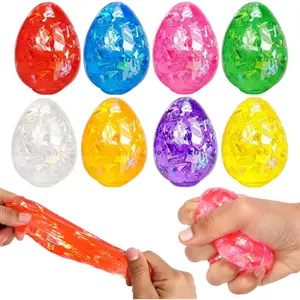 8pcs Easter Egg Stress Balls,Squishy Stress Relief Toys for Easter Basket Stuffers, Easter Egg Fillers,Party Favors