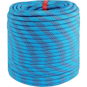 1/2inch x 100ft Braid Polyester Rope,Arborist Rigging Rope 3520lbs Breaking Strength Strong Pulling for Climbing,Camping,Sailing,Swings, etc.(Blue)
