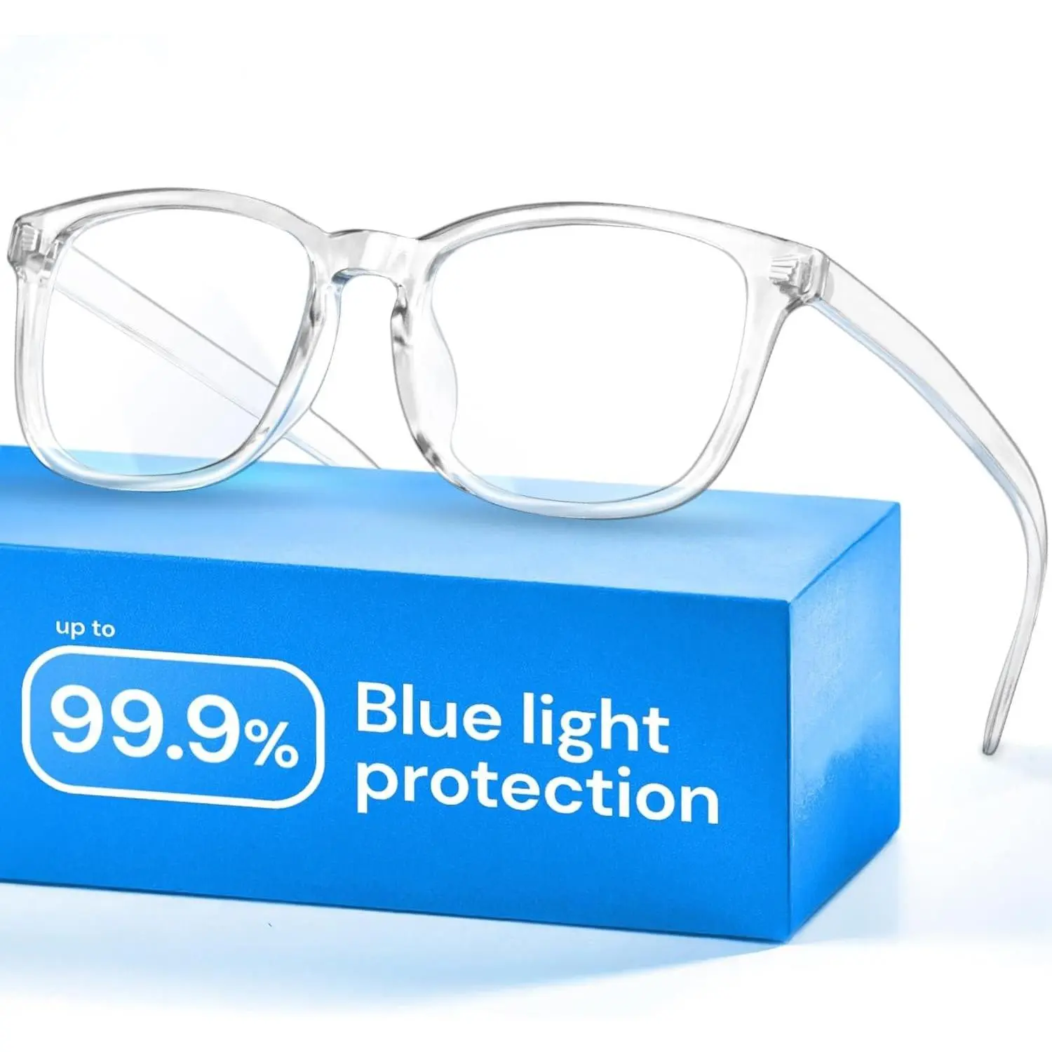 Clear Blue Light Glasses for Computer & Gaming - Anti UV Ray Lenses, Scratch-Resistant & Comfort Fit
