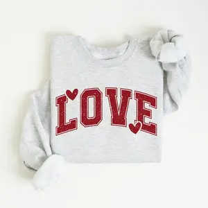 Retro Valentine Heart Sweatshirt, Love Graphic Crewneck for Teachers & Women, Cute Valentine’s Day Gift