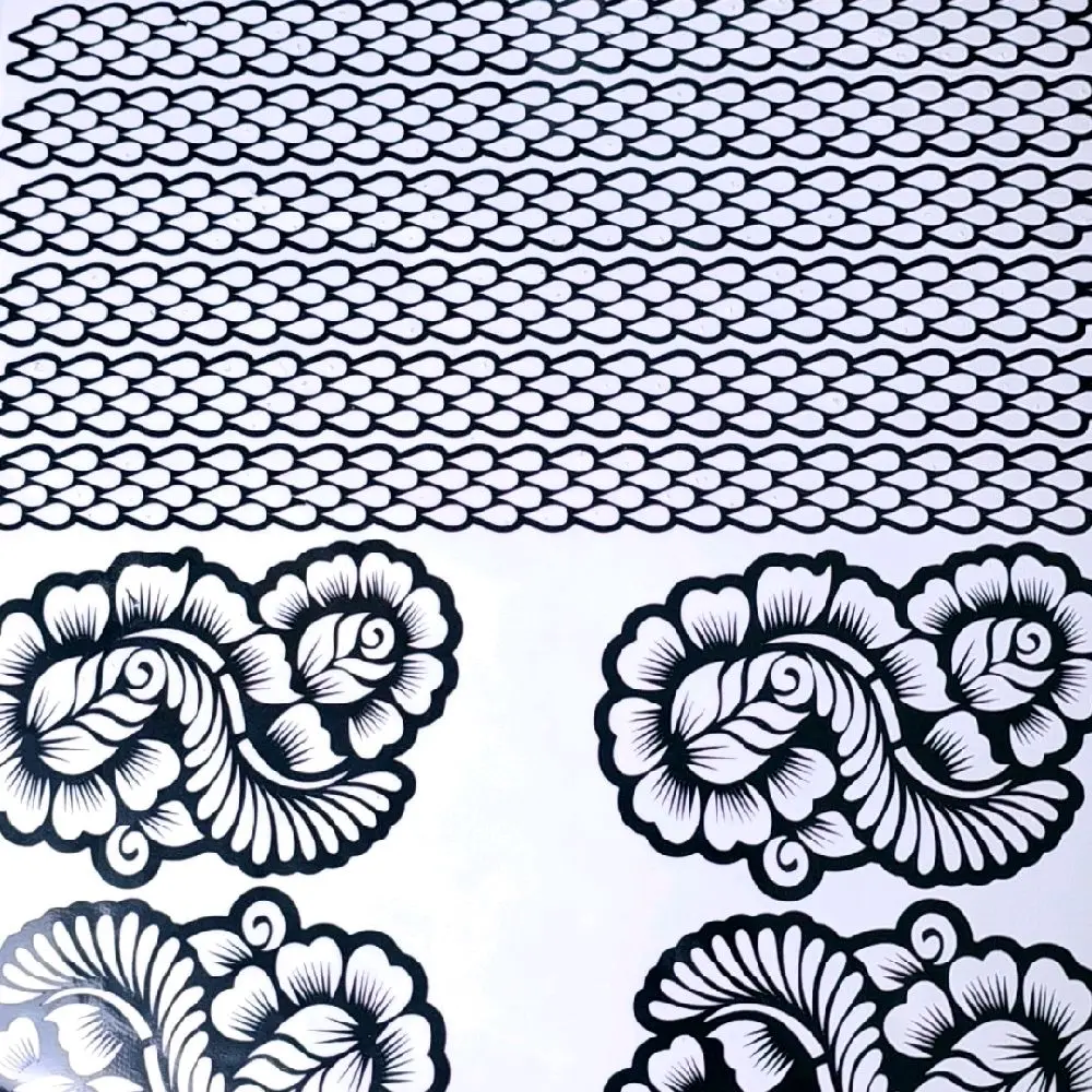 Full Hand & Strips Combo Henna Sticker Design