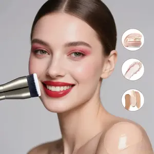 Cute room stuff- Finish Spatula Brush - Grey GOLD,beauty Medium Contoured Foundation Brush,Makeup Brushes,Glam Makeup Tools with Soft Fiber and Skin Friendly for Easy Carrying morphe brushes set multifunctional cosmetic Liquid complete filler gift