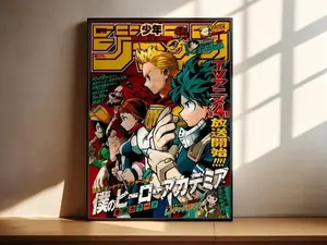 My Hero Academia Izuku Midoriya Bakugo Katsuki Shoto Todoroki Anime Poster Print, Manga Art, Anime Wall Decor, Anime Room Artwork