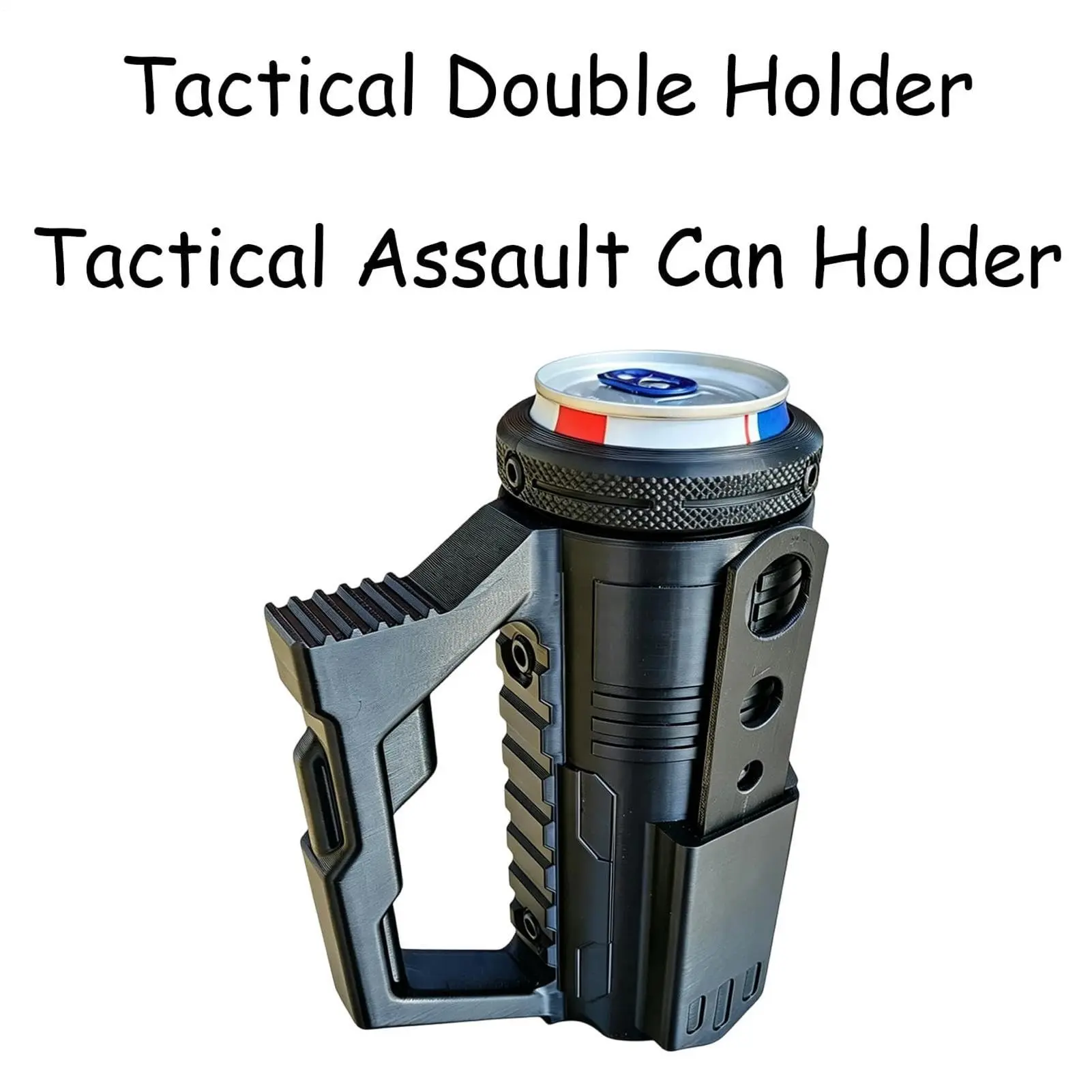 Tactical Koozie Double Can Holder, Ultra Chill System, Fits Two 12oz Cans, 3D Printed, Easy Reload for Parties Tailgates