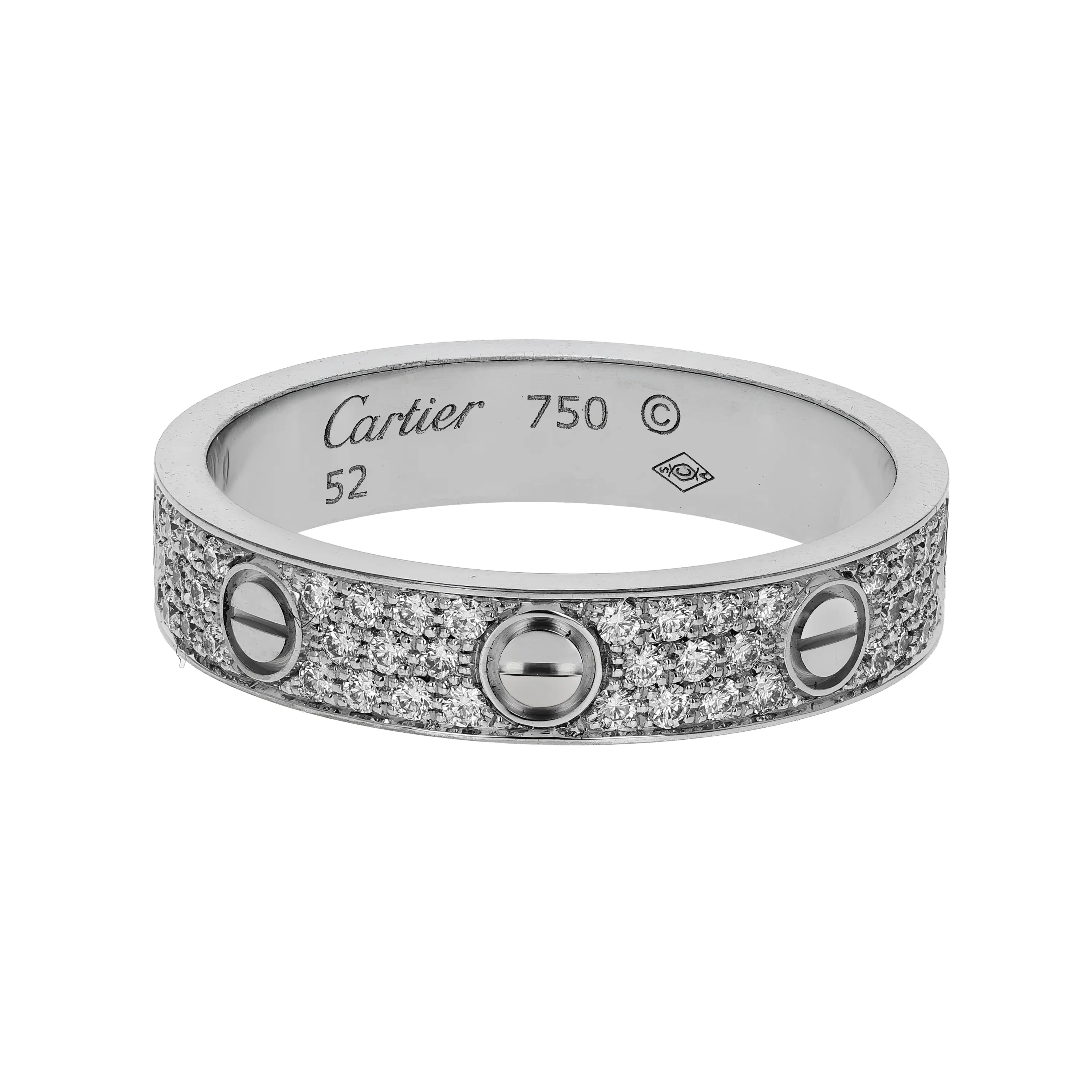Pre-owned Cartier Love Ring Size 52