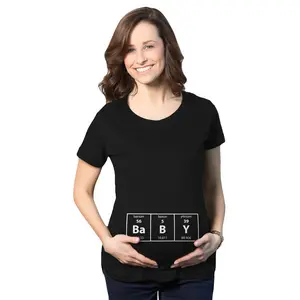 Maternity Baby Element Funny Announcement T Shirt Cool Pregnant Top Funny Graphic Maternity Tee Cute Pregnancy Tees With Plus Sizes Pregnant Science Maternity Wear Funny Nerd Short Sleeve Maternity Shirts Black