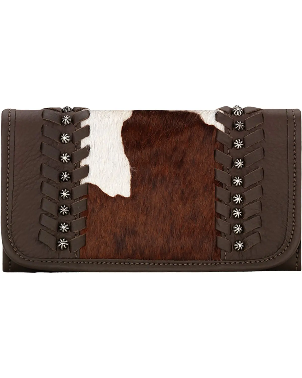 American West Women's Women'S Cow Town Pony Hair Tri-Fold Wallet - 4150282