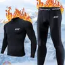 Men's 2-Piece Thermal Compression Set, Long Sleeve Turtleneck Top & Pants, Breathable and Stretchy Base Layer for Running, Cycling and Training in Cold Weather, Compression Tops, Compression Sportswear