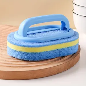 4pcs/2pcs Sponge Eraser Tub and Tile Cleaner with Handle - Powerful Scrubber for Kitchen, Pool, Dishwashing and Cleaning