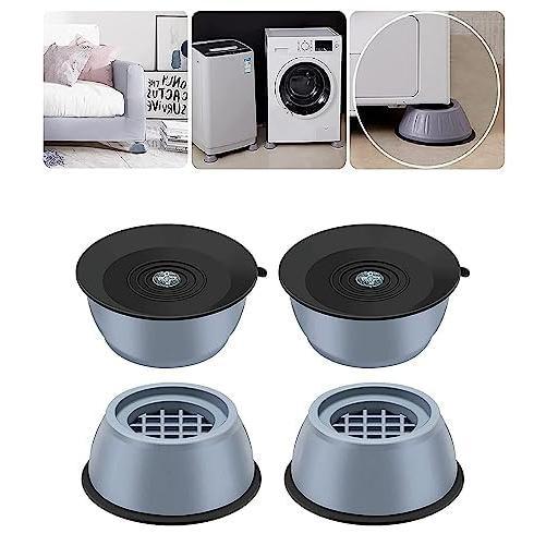 4/8 PCS Shock‑Proof Washing Machine Foot Pads, Shock Absorbing Pads Reduce Noise & Vibration, Anti‑Slip Design, Thick Durable Plastic, Fit for Washing Machines and Large Home Appliances, Prevent Sliding and Protect Your Floor Surface