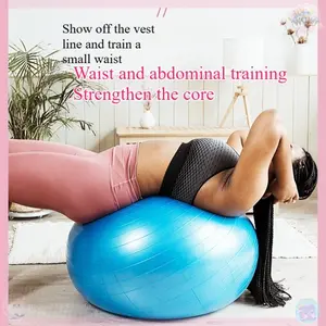 Mixed 4-Pack Thickened Anti-Burst Smooth Yoga Ball PVC Exercise Inflatable Balance Ball Pilates Fitness Ball Home Workout Equipment, All Seasons Use