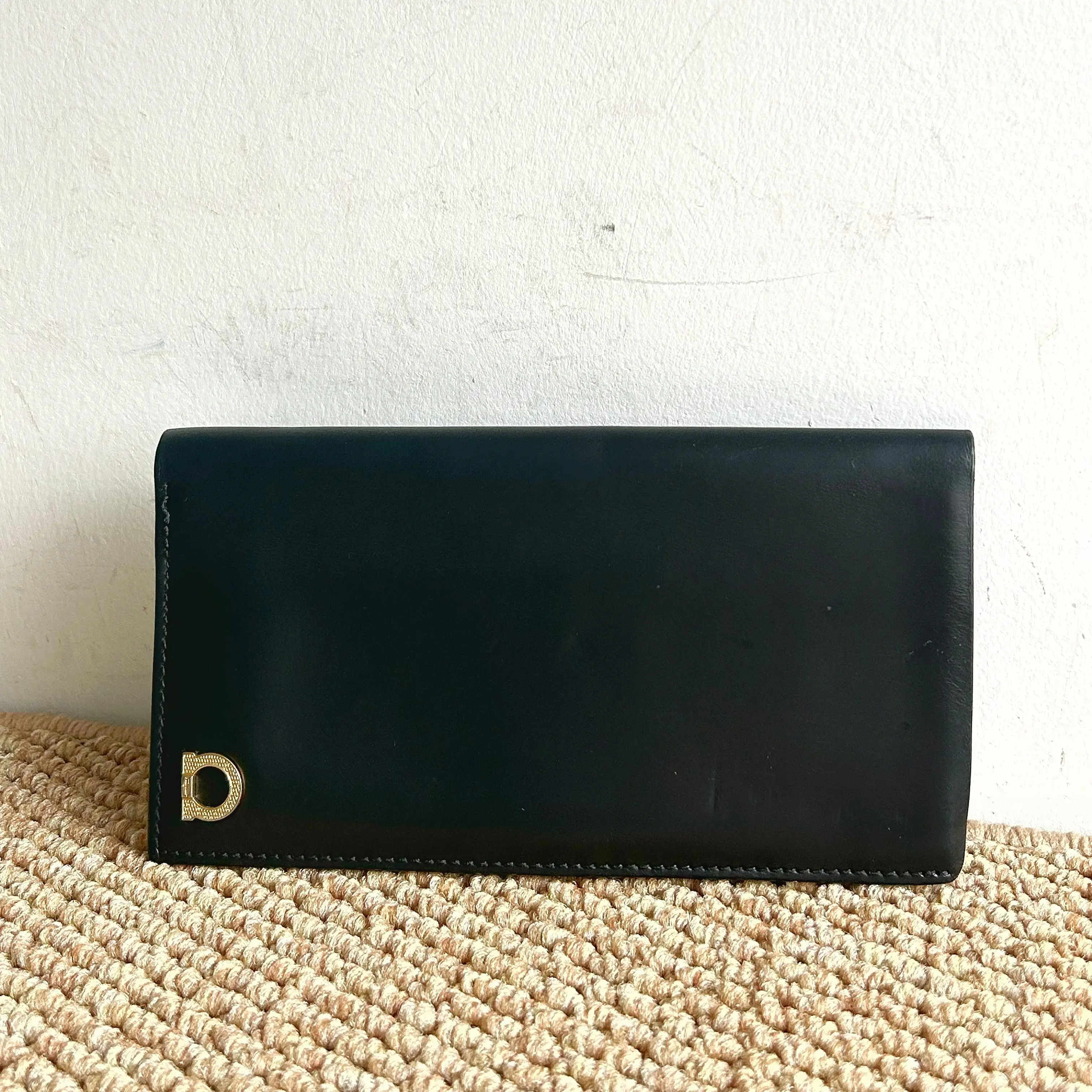 Pre-owned SALVATORE FERRAGAMO Classic Long Bifold Fashionable Genuine Leather Wallet Business Commutes Card Holder