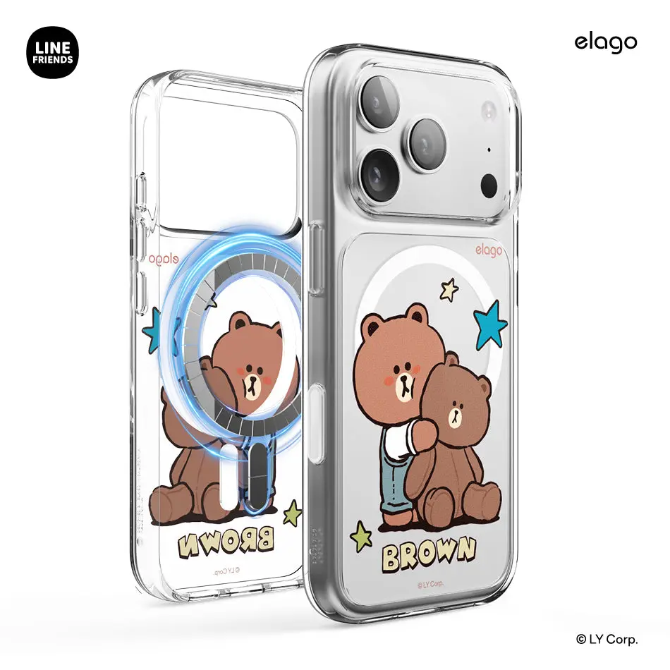 LINE FRIENDS | Retro Brown Collection MagSafe Hybrid Case
