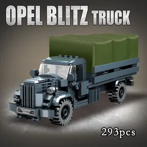 Wwii Military Ambulance Model Building Kit, Static Assembly Toy with Soldier Figure & Weapons Accessories, Abs Material Construction Set