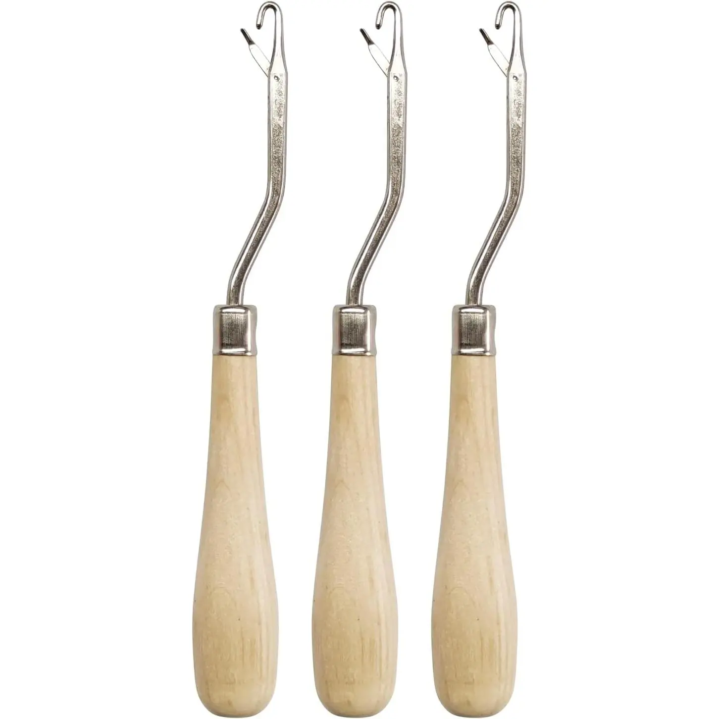 3-Pack Wooden Bent Metal Latch Hook Tools for Home Supplies, Home Organizers, Hooks & Rails