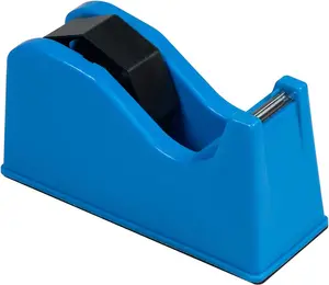 IHOMECOOKER Desktop Tape Dispenser Adhesive Roll Holder (Fits 1" & 3" Core) with Weighted Nonskid Blue ihomecooker