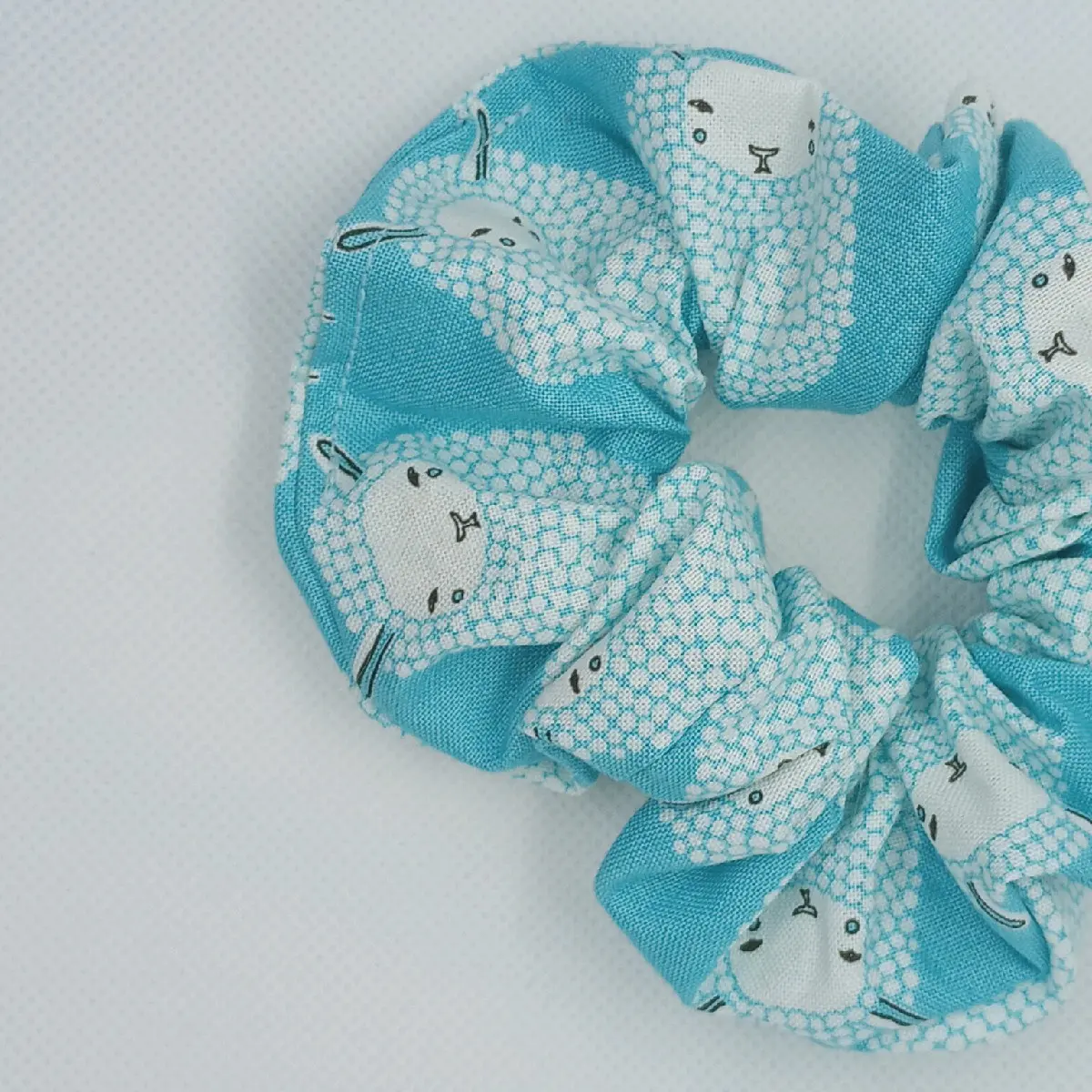 Cotton Hair Scrunchie with Green Accents, Gentle on Hair, Hairwraps - Single Piece, Notify Me for Live Alert Before Claim