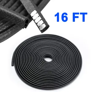 Black Edge Trim U-Channel Rubber Seal Edge Trim  for Panels, Car Doors, Steel Plates, Hatches, Table Corners, Metal Edge Protector, 16Ft Length