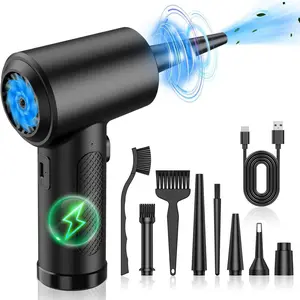Compressed Air Duster, 3-Gear 51,000 RPM Electric Air Duster, Portable 6000mAh Rechargeable Cordless Air Blower with LED Light for PC Keyboard, Car Vacuum