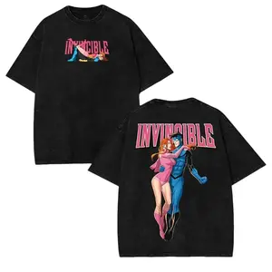 Invincible War Mark Grayson X Atom Eve Comic Graphic Vintage T-Shirt, Fashion Cotton, Full Colors, Full Sizes, For Men, For Women