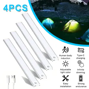 Suction wall lamp strip,Magnetic Light Bar Battery Powered Indoor Sensor Light,LED Motion Sensor Under Cabinet Closet Light USB Rechargeable Kitchen Lamp Strip Easy Installation Adjustable Color Temperature