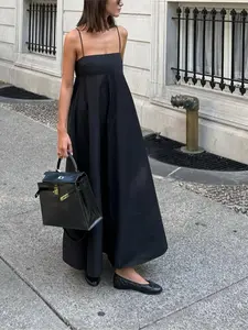 Elegant Plain Color Sleeveless Backless Spaghetti Strap Dress, Hollywood Style Summer, Women's Fashion Clothing for Parties & Events