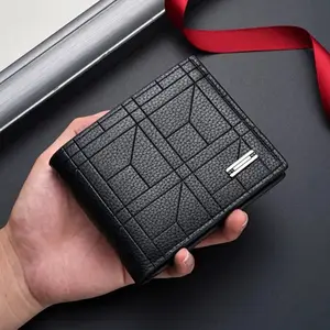 Elegant Wallet - Black Leather Pockets, Compact Design, Ideal for Everyday Use