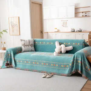 Teal Boho Couch Cover Sofa Covers Washable 3 Sofa Protector for Pets Kids Bohemain Sectional Couch Slipcovers for Living Room, 71"x150"