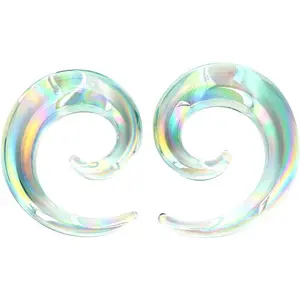 Glass Ear Tapers Plugs 2G- 5/8'' 6-16mm Handmade Hanger Gauges Piercing Jewelry Set