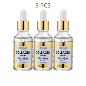 3 PCS KORMESIC Collagen Facial Essence, containing squalane, deeply moisturizes, leaving the skin plump, smooth, bright, and radiant with youthful luster. 30 ml