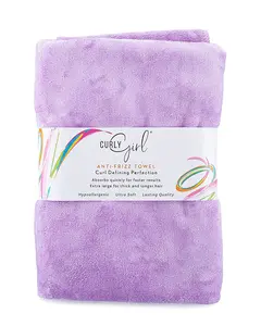 Curly Girl® Curly Hair Towel, Large Microfiber 22" x 39", Super Absorbent for Faster Drying Time
