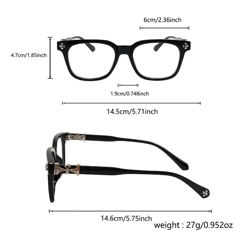 Anti-Blue Light Fashion Metal Square Frame Flat-Lens Reading Glasses - Daily Wear, Work/Study, Casual Style, Versatile Outdoor Use, All Seasons, Plain Pattern Anti-Blue Light Fashion Metal Square Frame Flat-Lens Reading Glasses - Daily Wear, Work/Study, Casual Style, Versatile Outdoor Use, All Seasons, Plain Pattern