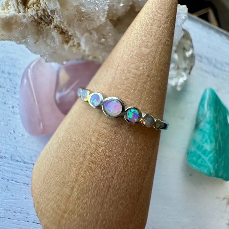 Pink Planet Opal Ring Sterling