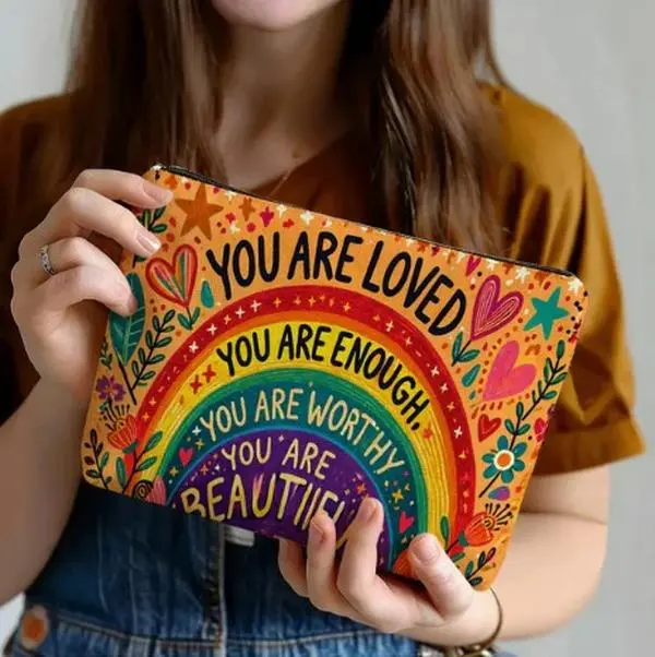 1pc, Multicolor Printed Cosmetic Bag large capacity beauty case Cosmetic Travel Bags Makeuo Bag