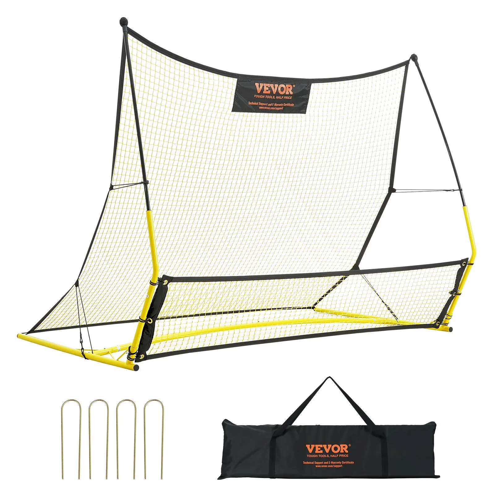 【SummerFinds】VEVOR Soccer Trainer,  2-IN-1 Portable Soccer Rebounder Net, 71"x40" Iron Soccer Practice Equipment, Sports Football Rebounder Wall with Portable Bag, Perfect for Team Solo Training, Passing, Volley