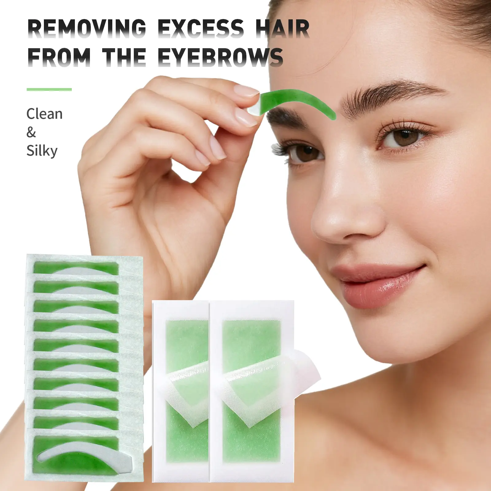 Eyebrow hair removal stickers, Facial hair remover, Aloe barbadensis leaf extract, Aloevera, are designed for Easy Hair Removal, Facial Waxing, removing eyebrow and lip hair. These ready-to-use stickers can remove facial hair