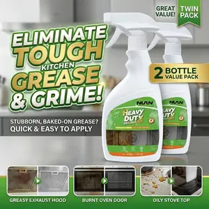 NUAN Heavy Duty Kitchen Grease Remover Spray, Deep Cleaning Degreaser for Stove, Range Hood, Countertops and Tough Kitchen Messes